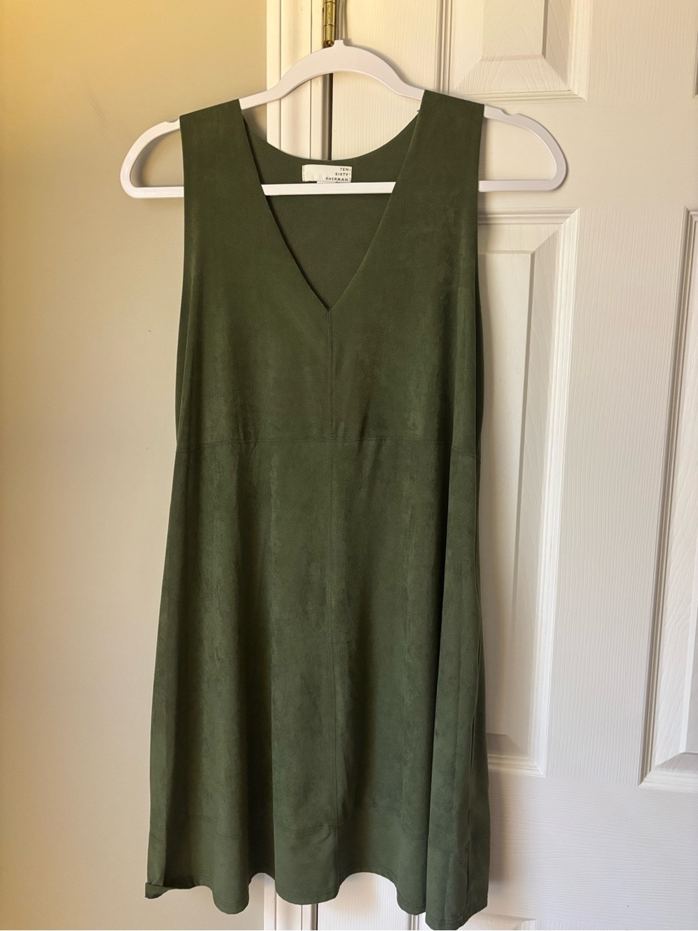 Ten Sixty Sherman Olive Green V-Neck Mini Dress